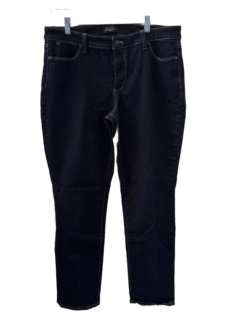 Talbots Straight Jeans Women 14P Petite Blue Denim Stretch Flawless Five-Pocket